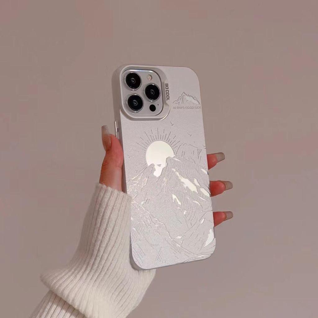 Zlatý slnečný svit Vlastný obal na telefón pre Apple 12/13/14/15/16 Pro/Pro Max - Trendový a kreatívny dizajn