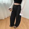 Polka Dot Scimitar Pants Women's New Summer Thin Linen Pants High Waist Drape Loose Lazy Casual Wide-leg Pants