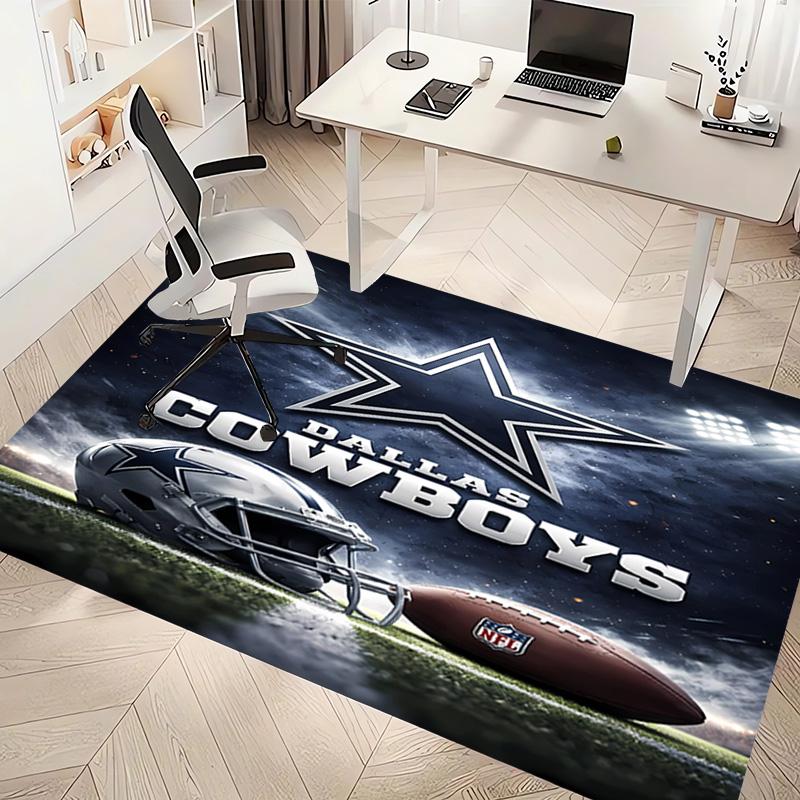 1pc Dallas Cowboys Print Area Rug - Soft, Washable Non-Slip Indoor Mat, Living Room, Home Office Decorative Rug,Office Decorative