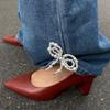 Spilla con Fiocco in Resina Elegante con Perle Finte Clip per Orlo dei Pantaloni Catena Leggera per Polsini per Outfit Casual