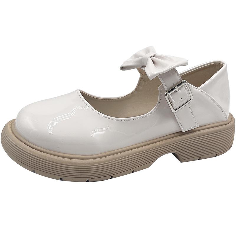 Fashion 2025 New Spring and Summer Single Shoes, Women's Uniform Student Solid Color Mary Jane White Small Leather Shoes
