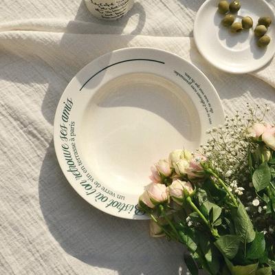 French Retro Pasta DishMinority Design Premium Breakfast Plate Ritual Tableware Ceramic Western Dining Plate