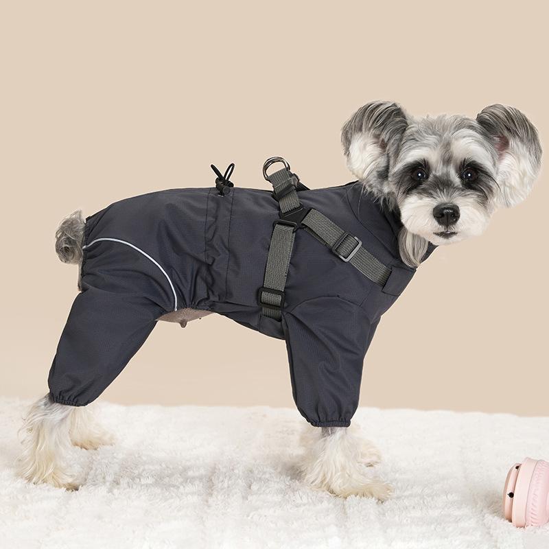 Full Coverage 4-Legged Dog Raincoat Windproof Waterproof Pet Rain Jacket All-Inclusive Outdoor Dog Coat