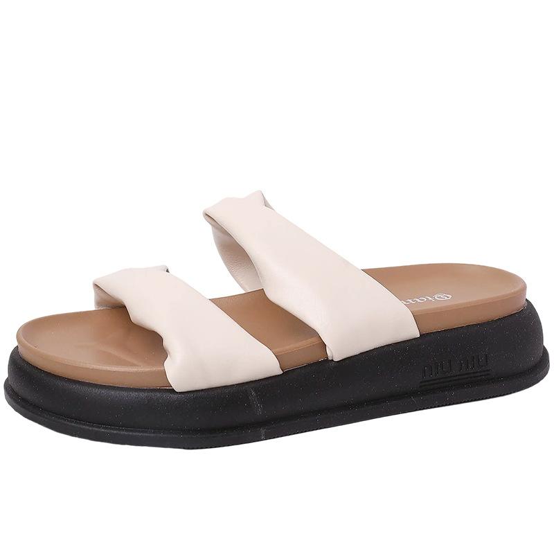 Retro slippers women's spring and summer new casual slippers thick-soled women's fashion