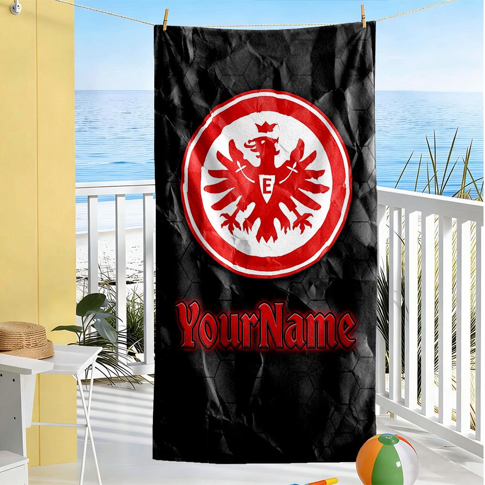 Eintracht Frankfurt Customize Your Name Beach Towel Super Soft Absorbent Ideal For Travel Outdoor Swim Pool Yoga Surf Camping Hiking Gym Gift Holiday