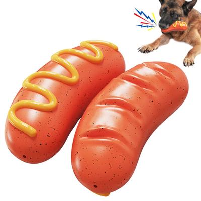 Dog Chew Toy Sausage Shape Bite Resistant Stress Relief Dog Toy for Aggressive Chewers