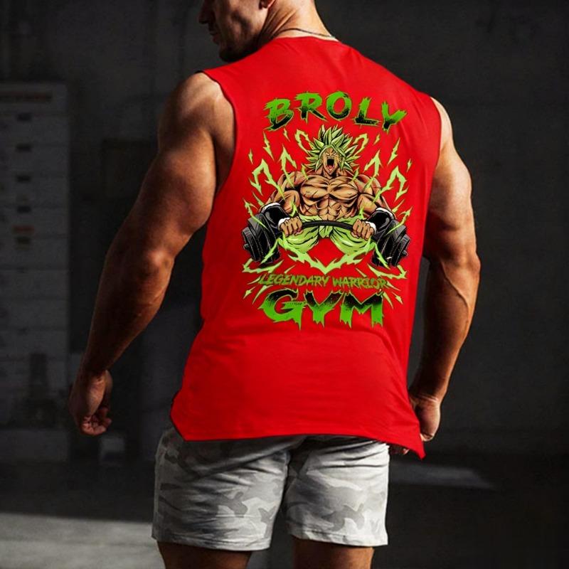 Dragon Ball Broly Gym Vest Men's Sleeveless T-shirt Anime Print Oversized Casual Graphic Tank Tops Streetwear New Summer Fashion