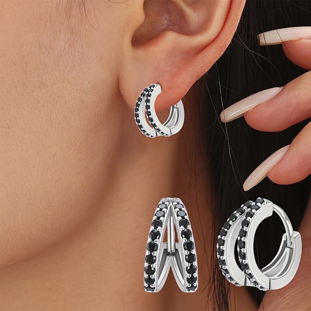 Black Awn Black and White Design Jewelry Earrings