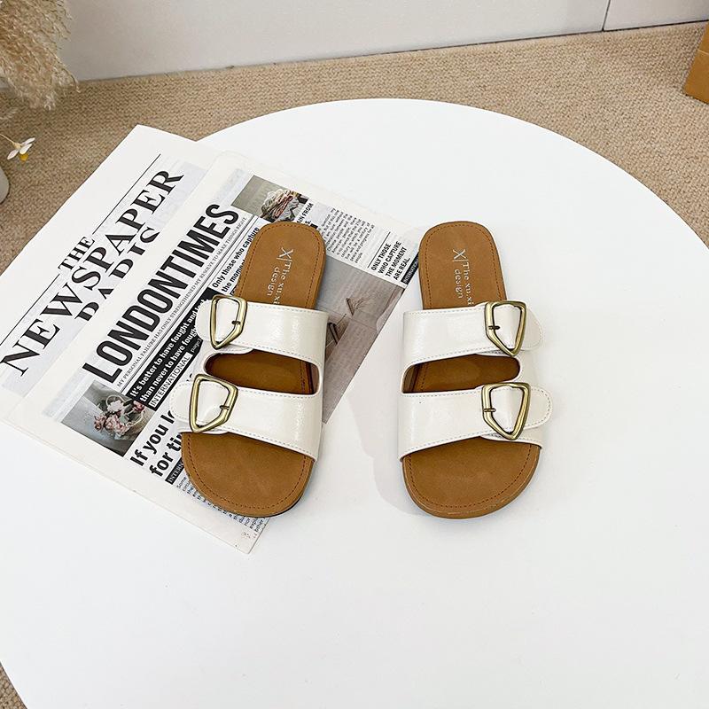 

Flat-bottomed slippers women s summer outer wear 2025 new casual maternity cool slippers are beautiful and versatile with skirts 35