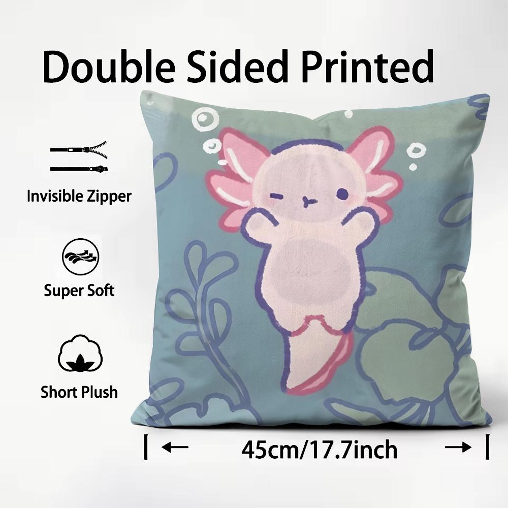 

Salamander Cute Cushion Cover Plush Fabric Soft DoubleSided Printed Sofa Warm Winter Home Child Gift Pillow Case 30x30cm