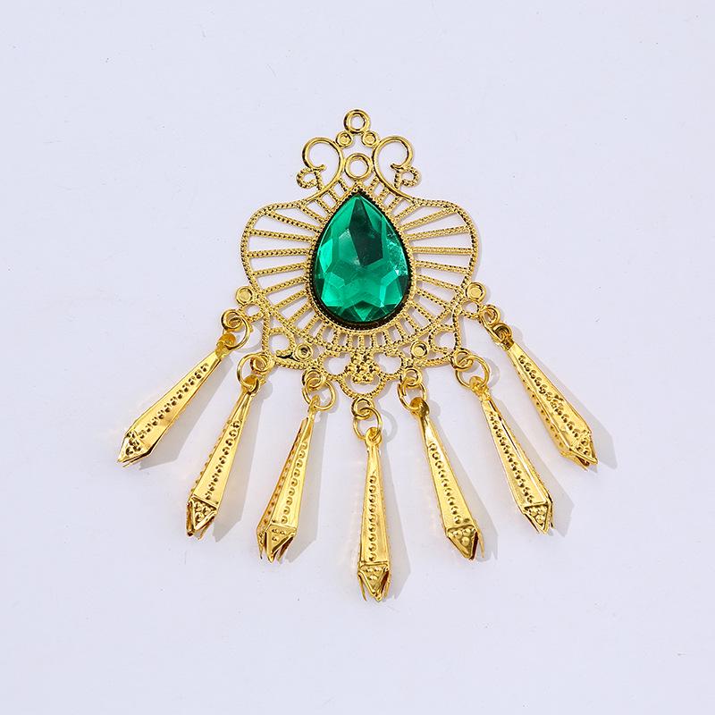 Acrylic Rhinestone Ethnic Christmas Ornaments - Alloy Clothing Accessories 8.5mm length, 5.5mm width (18x25mm rhinestone)