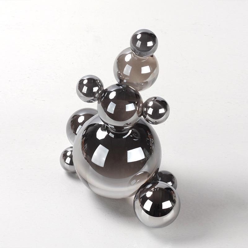 Modern Italian Light Luxury Creative Geometric Crystal Molecules Stacked Spherical Ornaments Model Room Hotel Soft Decorations