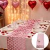 Valentines Day Sequined Mesh Table Runner Love Heart Romantic Glitter Table Linens Sparkly Surface European Table Flag
