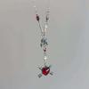 Dark Punk Red Black Heart Butterfly Necklace With Antique Zinc Alloy For Women