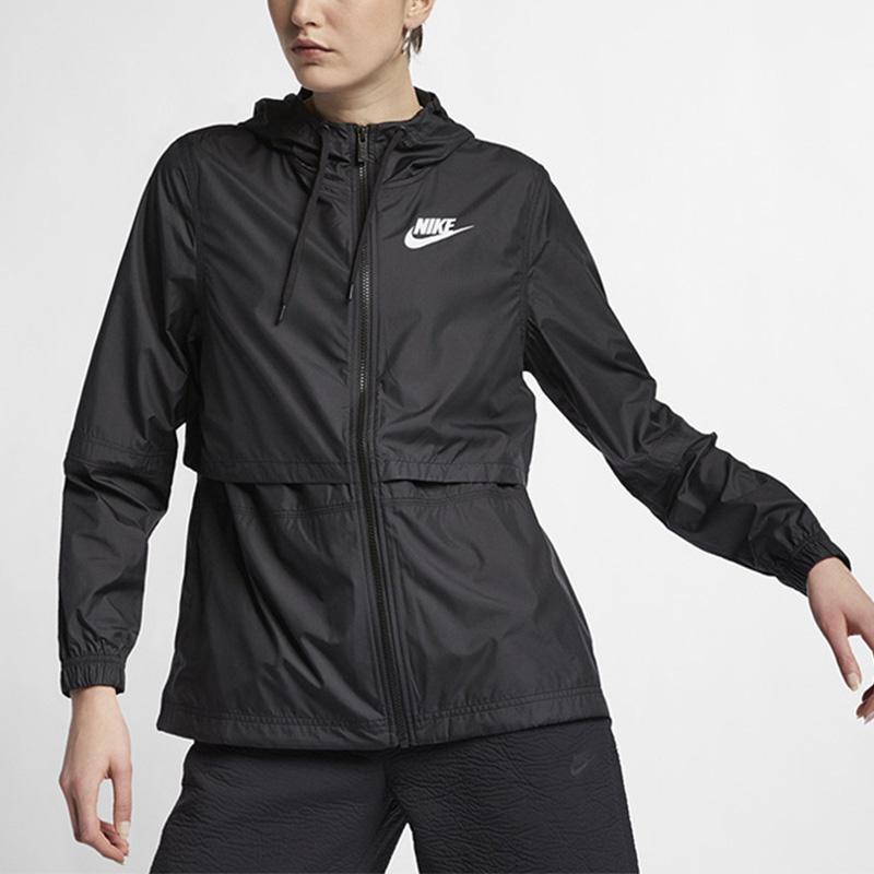 Nike Contrast Hooded Windbreaker Casual Jacket Women Jackets Black AJ2982-010