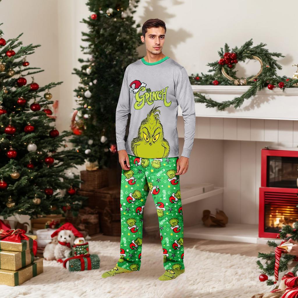 Parent-child Christmas Print Home Suit Long-sleeved Top And Pants