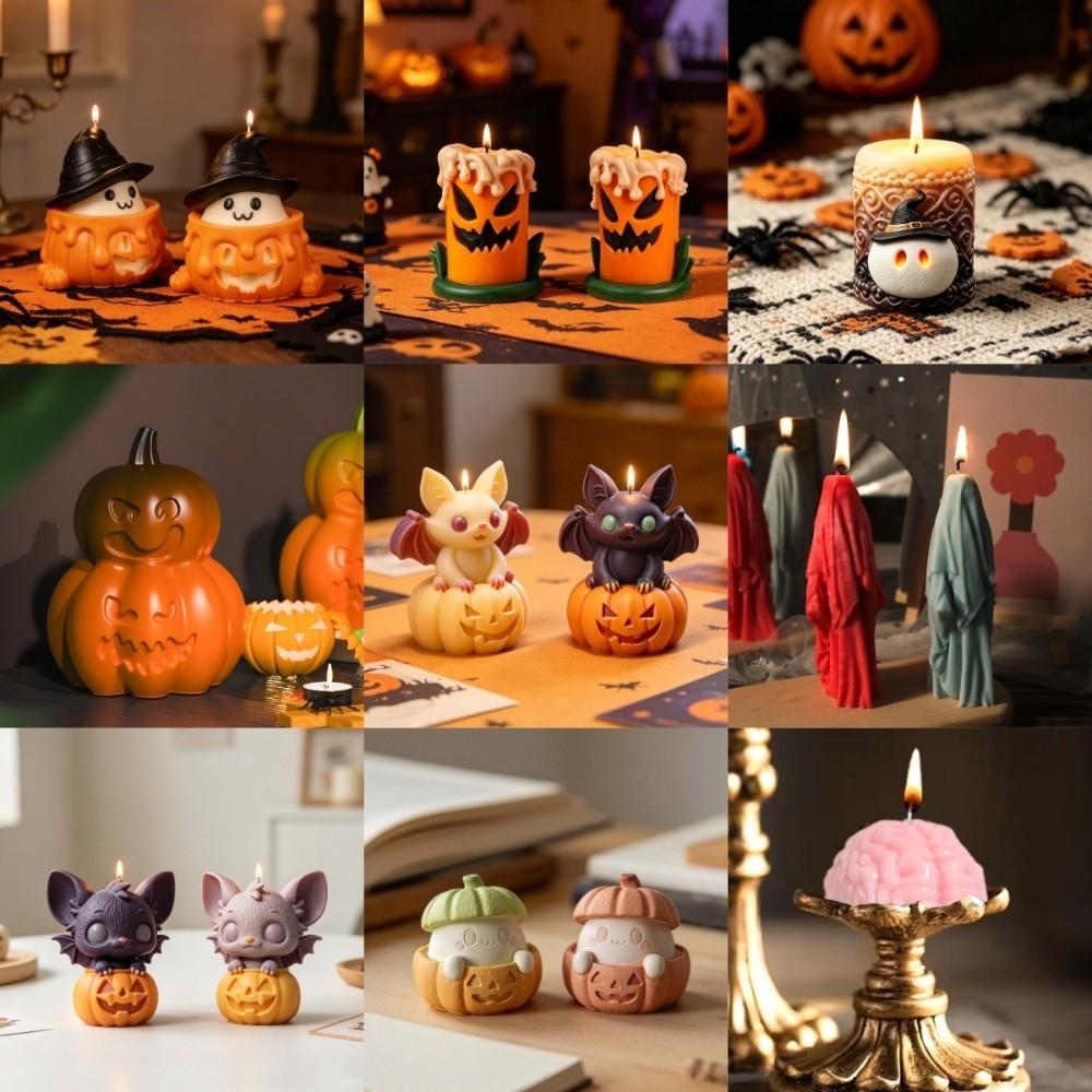 DIY Halloween Ornament Mold Silicone Epoxy Resin Plaster Mold Candle Wax Mold Beginner Friendly