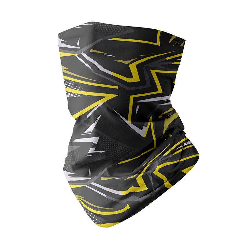 Set Sciarpa da Testa e Mascherina Parasole in Seta di Ghiaccio Stile Cinese Retrò da Uomo per Moto e Attività all'Aperto