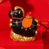 Chinese Style Cartoon Horse Figurine Bring Good Luck Fortune Hand-painted Resin Pony Statue Home Office Desktop Feng Shui Decoration Ornament