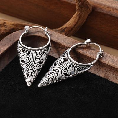 Vintage Hollow Earrings Ancient Geometric Drop Earrings For Women Earing Jewelry Leaf Pattern Earings