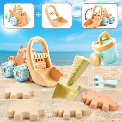 Beach Sand Toys Set with Dump Truck Car Toys for Toddlers Kids Outdoor Play Buckets Sand Shovels Animal Mold Sets Sandbox Toys