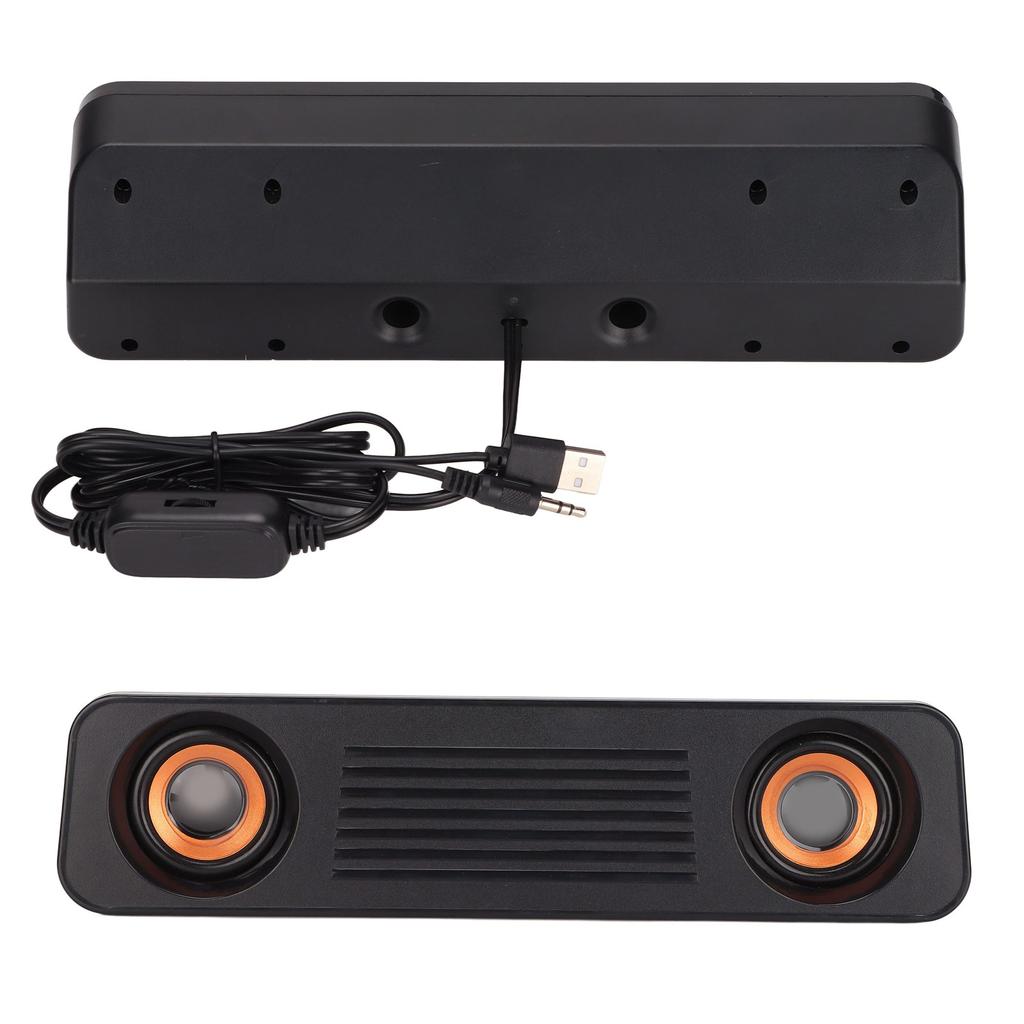 Wired Speaker HiFi Stereo Subwoofer USB Powered 3.5mm Plug Portable Desktop Long Speaker for TV Computer Long Speaker