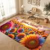 Floral Garden Theme Soft Crystal Velvet Rug Custom Name & Text Print Non Slip Floor Rug for Bedroom Living Room