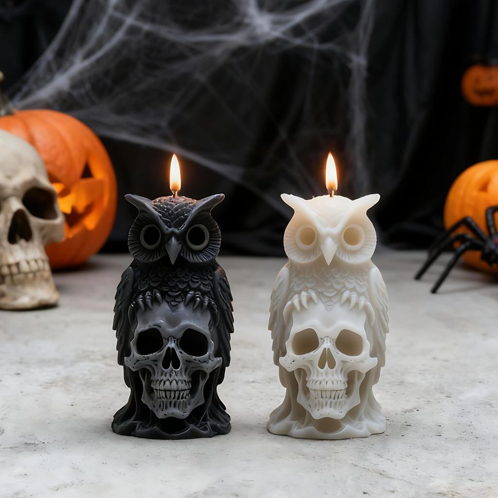 Owl Silicone Mold Diy Skull Candle Mold Creative Candle Mold Approx 11.5 X 6 Cm For Gifts Halloween Parties Diy Crafts