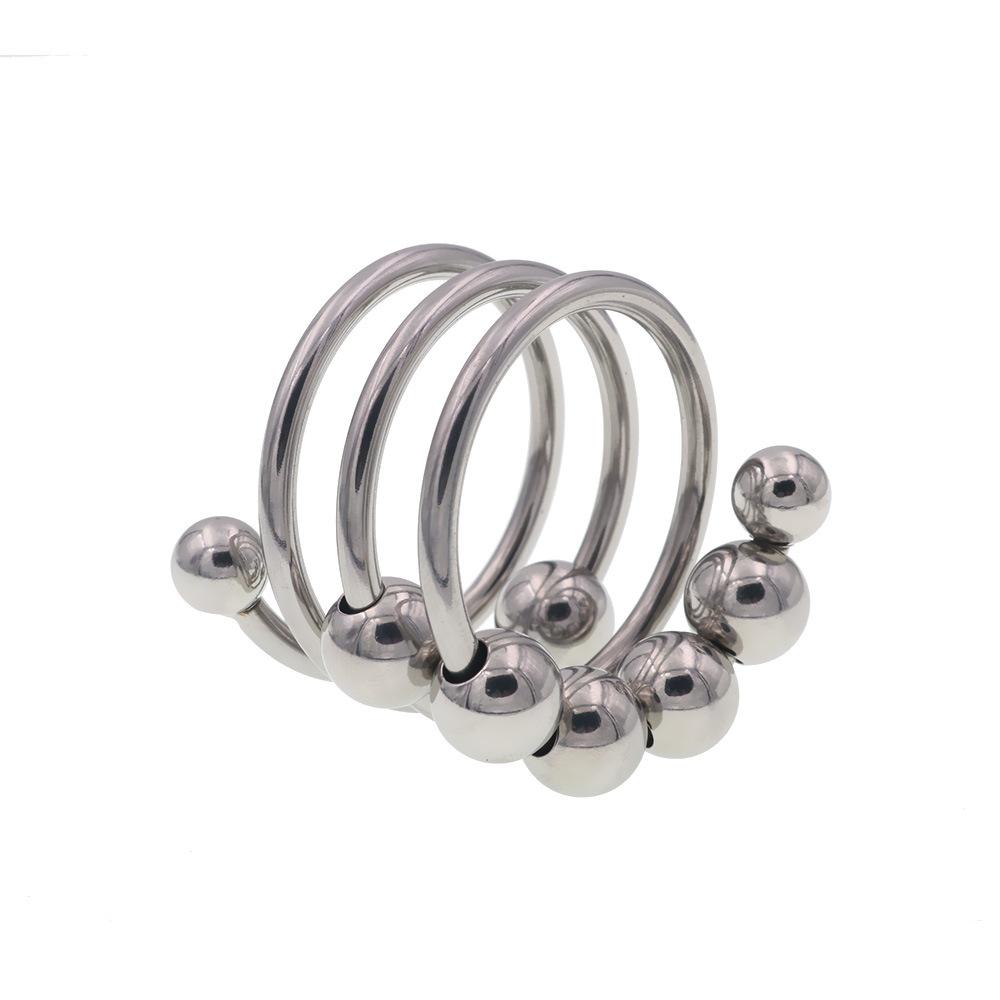 Stainless Steel Male Penis Ring 8 Beads Massage Sex Aid Sex Tools Adult Supplies Alternative Climax Pleasure Device