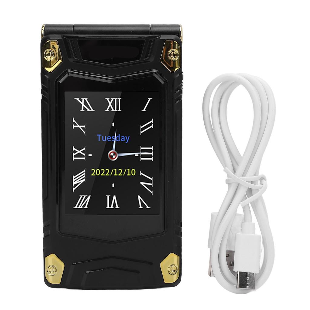 Telefon 4G cu clapetă, ecran dublu, cameră 1.3MP, ceas cu alarmă, Bluetooth, fonturi mari, volum mare, Dual SIM Dual