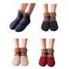 1 Pair Winter Floor Socks Thickened Fuzzy Plush Jacquard Warmth Retention Anti-slip Sole Leg Warmer Fall Winter Floor Socks Holiday Gift