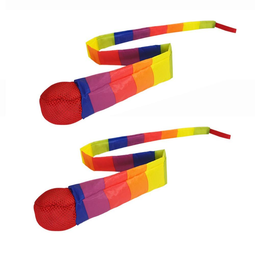 2Pcs Rainbow Tail Children's Rainbow Hand Throwing Ball  Physical Fitness