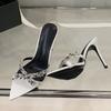 Elegant Pointed Toe Crystal Rhinestone High Heels Modern Slipper Women Sandal Summer Fashion Party Prom Shoe Zapatos Mujer