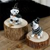 Witches/Pirate Dog Figurines Resin Sitting Dog Statue Animal Sculptures Garden Decors Halloween Decorations for Porch