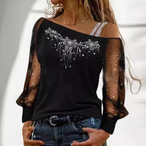 2024 Women's Casual Round Neck Long-Sleeve Loose Fit Graphic T-Shirt