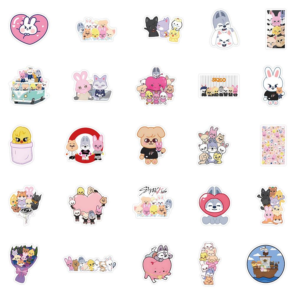 50Pcs Cute Kpop Skzoo Stickers for Helmet Water Bottle Laptop Phone Skateboard DIY Notebook Decals