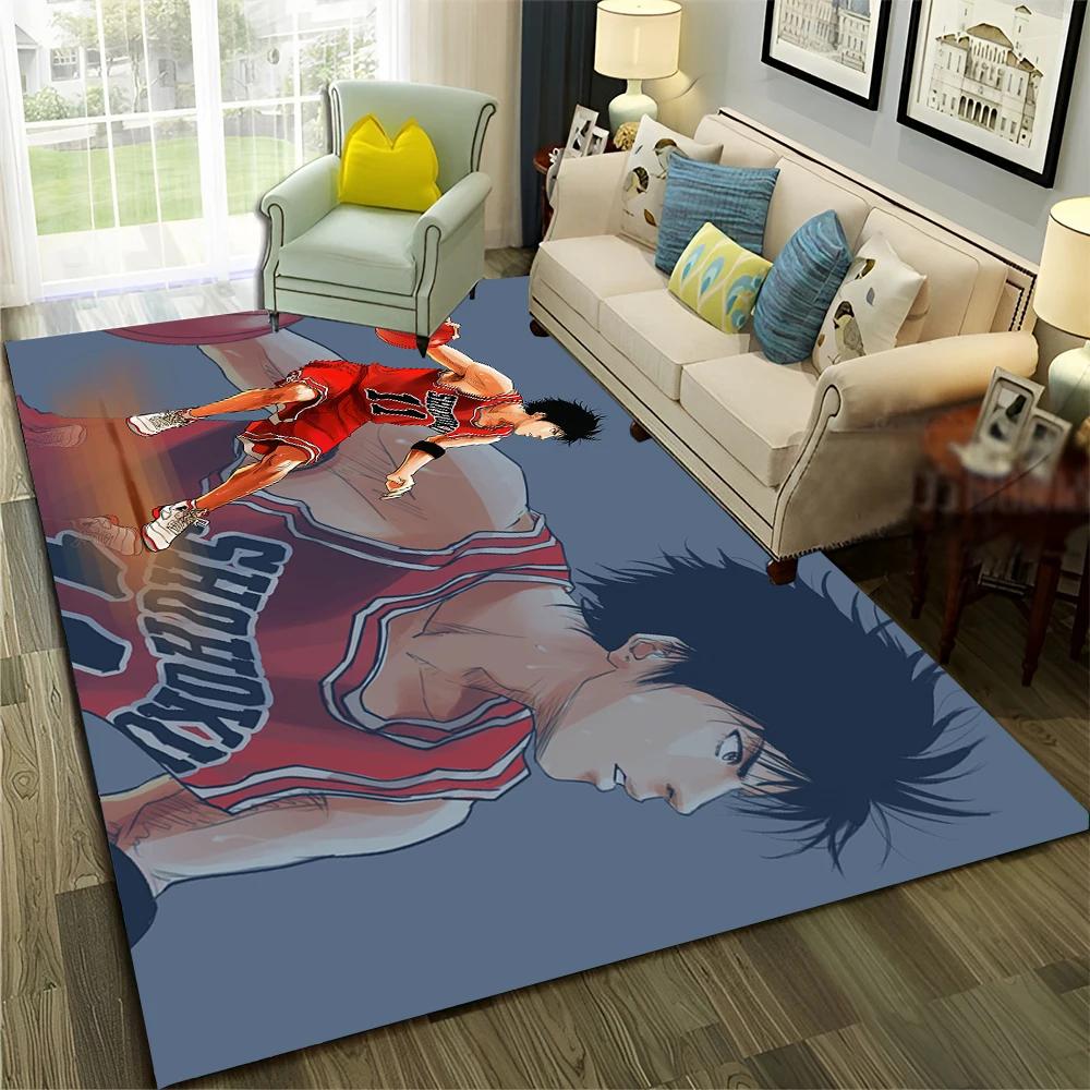 3D Basketball Anime Slam Dunk Cartoon Carpet Rug for Home Living Room Bedroom Sofa Doormat Decor,kid Area Rug Non-slip Floor Mat