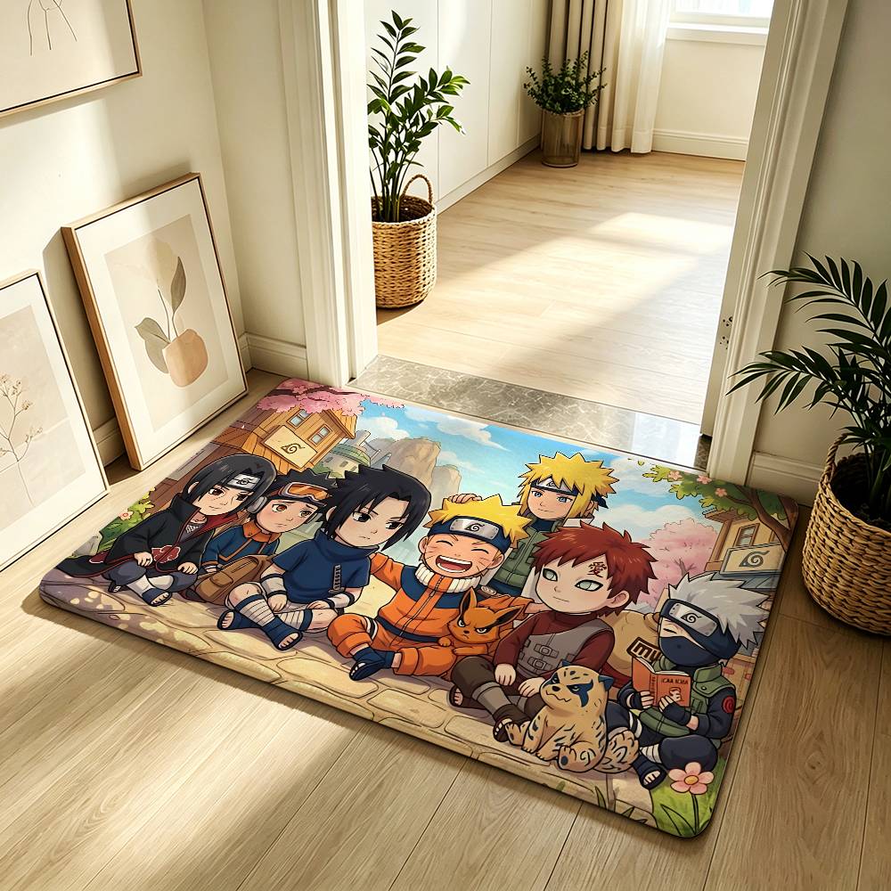 Anime N-narutoS Classic Carpet Bathroom Anti-slip Mat Door Mat Home Decoration Mat Entrance Door Mat Scratch-resistant Door Mat