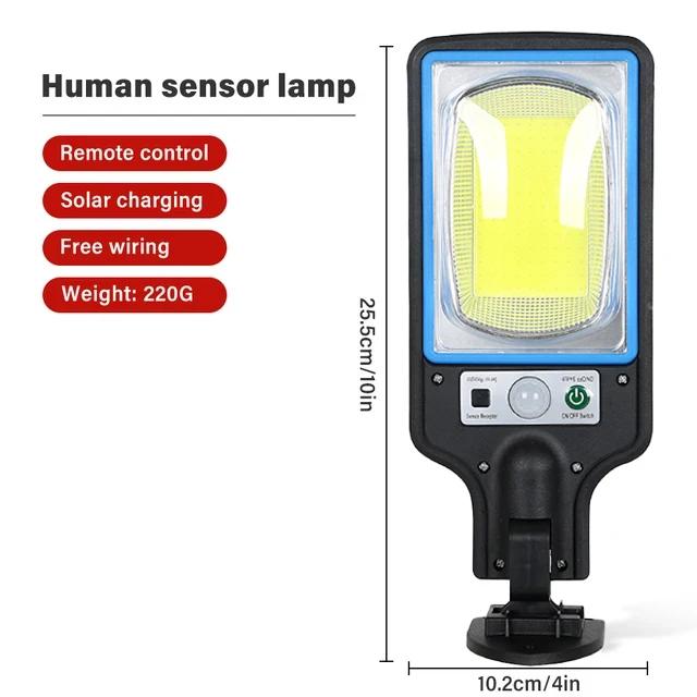 1/2Pack Solar LED Street Lights PIR Motion Sensor with Remote Control 3 Lighting Modes Outdoor Courtyard Garden Garage Lamp