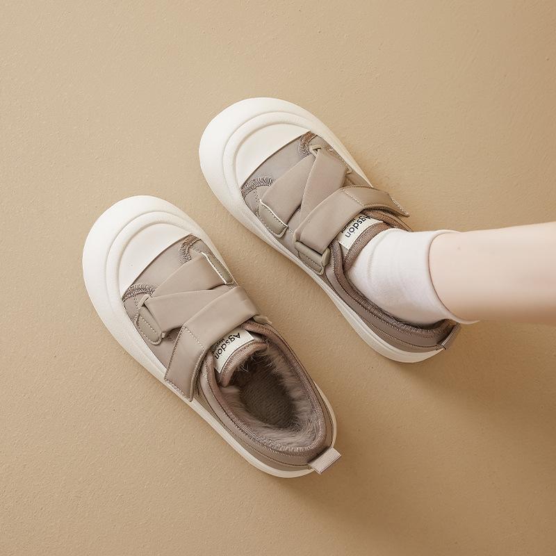 Augustine Velvet Little White Shoes Women's 2025 New Winter Thickened Cotton Shoes Muffin Platform Casual Sports Shoes