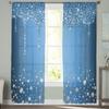 Blue Shiny Diamond Droplet Texture Window Curtains For Living Room Bedroom Kitchen Chiffon Sheer Window Treatment