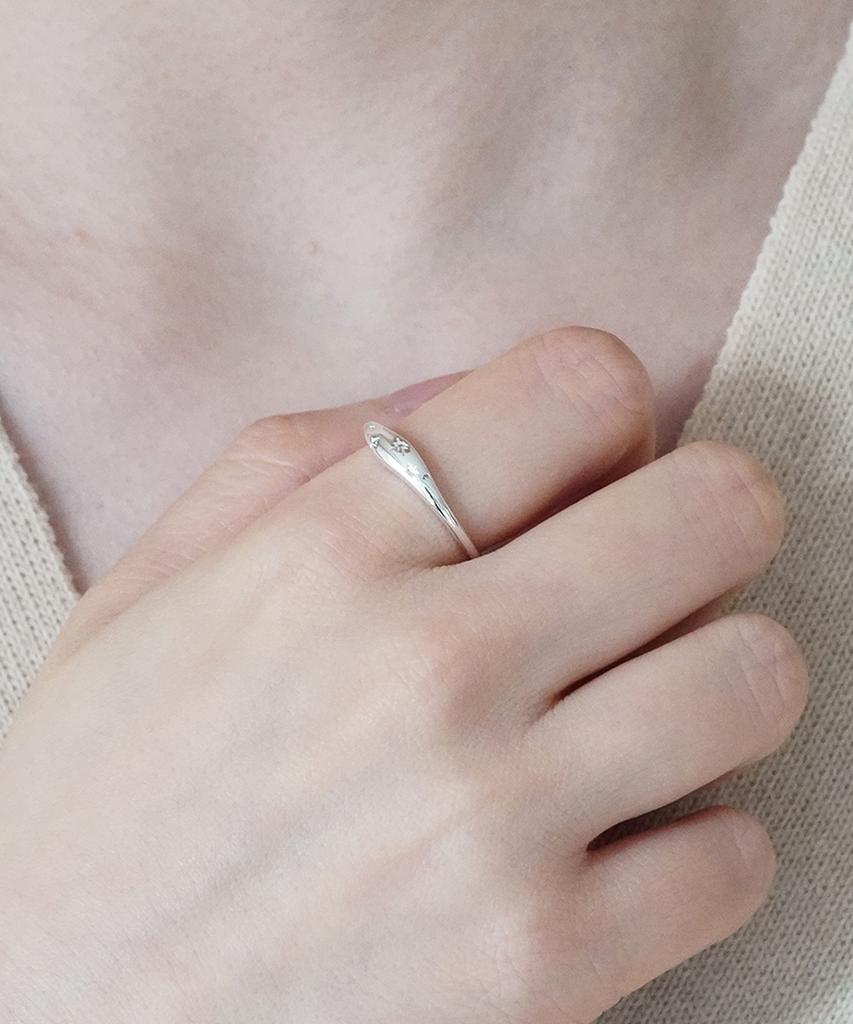 Alleun Silver 925 Cubic Star Silver Rings Couple Layered (Type A)