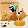 Almofada de Sofá Panda Fofo de Desenho Animado Estilo Nórdico com Olhos Grandes e Almofada de Encosto com Design Floral