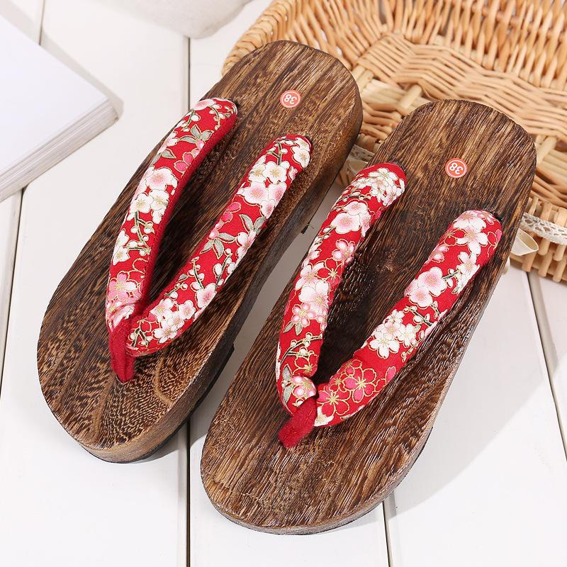 Fashion Japanese Traditional Geta Flat Bottom Unisex Wooden Paulownia Clog Man Woman Ninja Cosplay Shoes Flip Flop Summer Sandals 2025