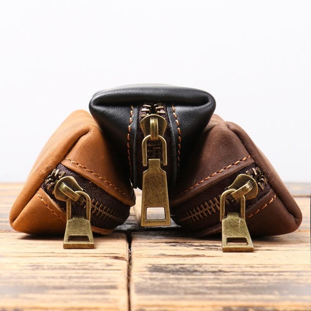 Anti-lost Men Key Ring Pouch Thin Car Key Bag Small Hanging Pouch Mini Leather Coin Purse Shopping