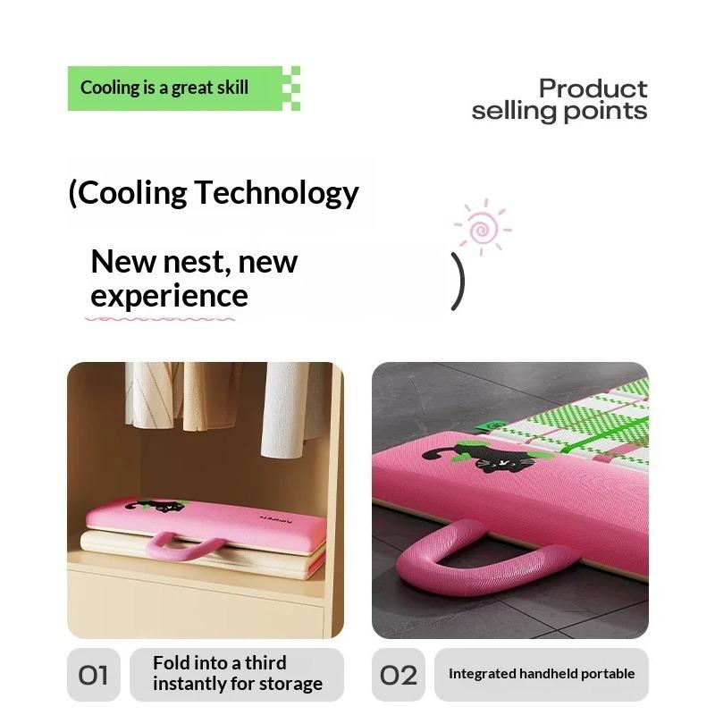 Reversible Pet Cooling Gel Mat for Dogs Cats Portable Foldable Dog Bed with Handle All Seasons for Crate Travel Indoor Outdoor