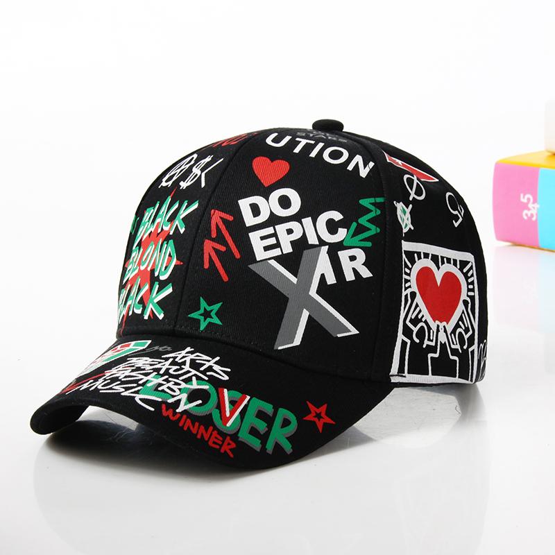 Fashion cotton Graffiti boy girl Baseball caps Children Printed snapback hat Kids Popular hip hop hat Cap hot sell