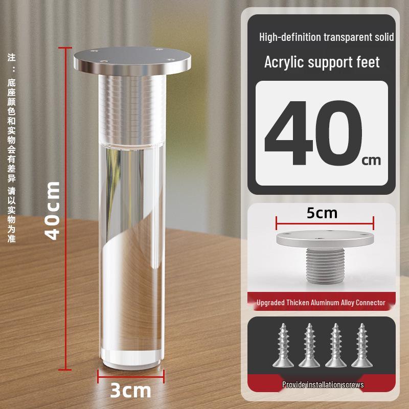 Verstellbarer massiver Acryl-Möbelstützfuß für TV-Schrank, Sofa, Badezimmerschrank oder Couchtisch.