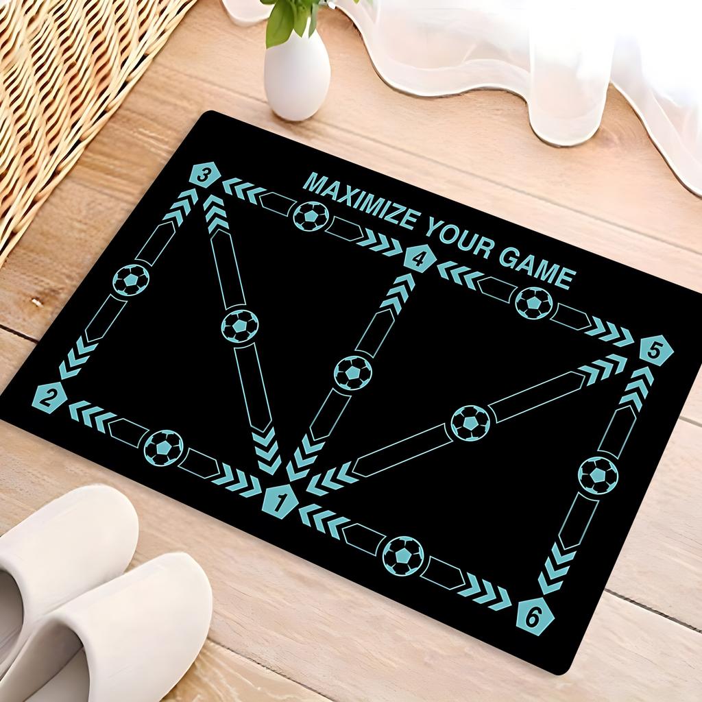 Neongrün Fußballspiel Fußmatte Weich Rutschfest Fußballfans Teppich Futuristisch Fußball-Thema Dekor Teppich für Badezimmer Küche