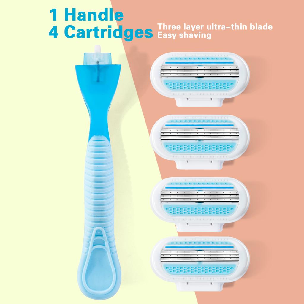High Quality Safety Razor Blade Women Beauty Bikini Hair Removal Shaving Set Female Venus Shaver Replacement Heads